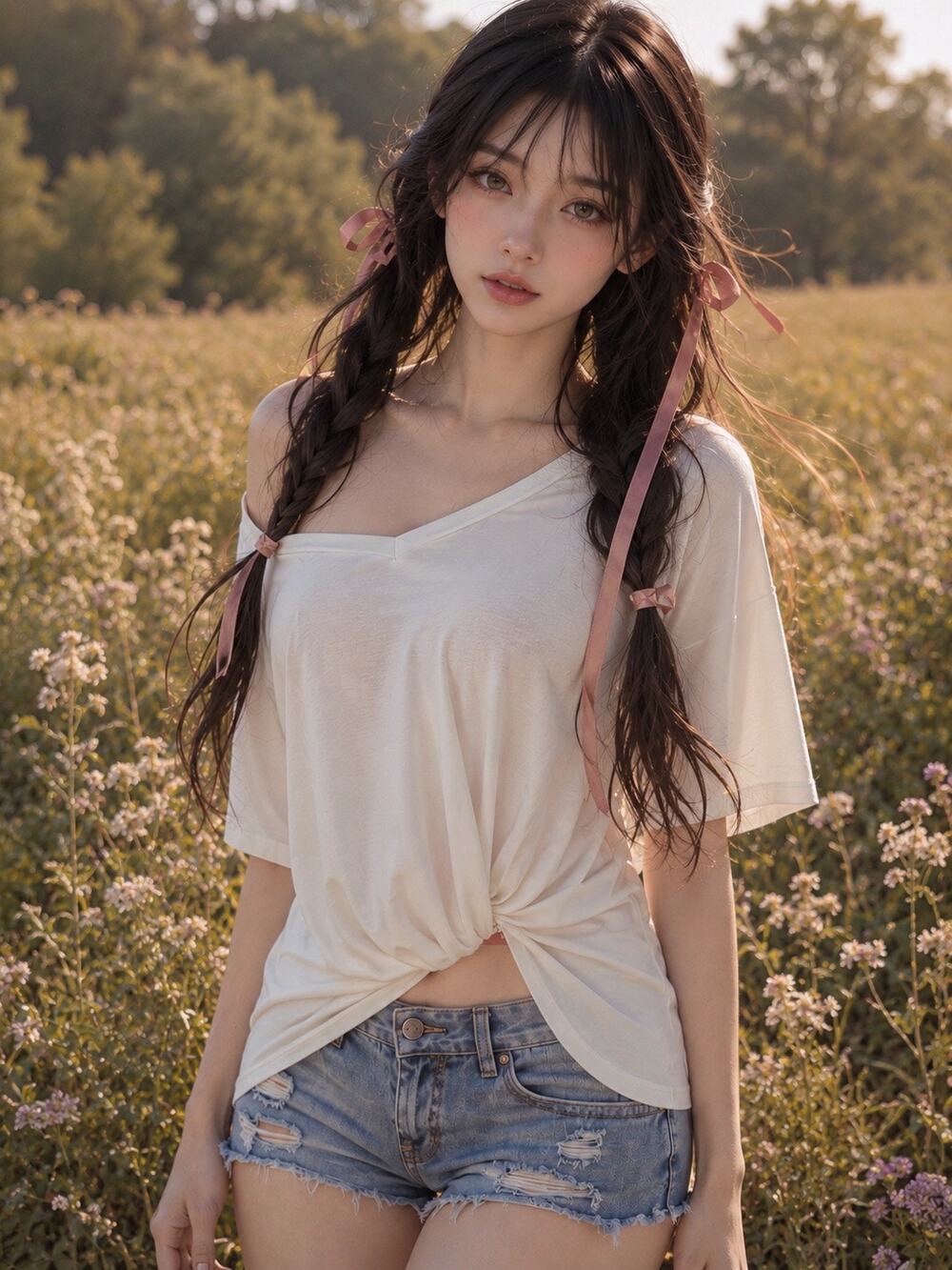 Slow Mornings & Soft Whispers slouchy soft knit drapey knotted front tee shirt